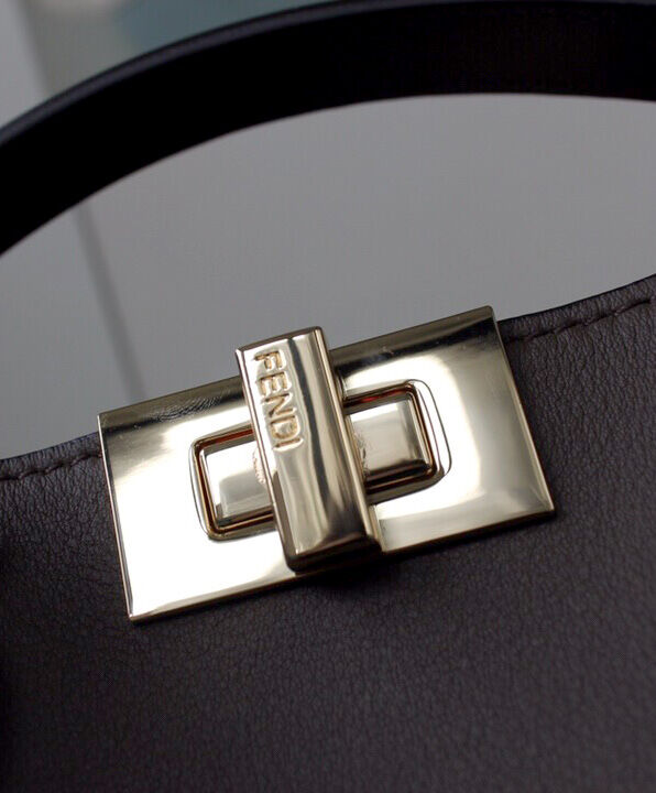 Fendi Peekaboo Iconic Essentially Leather Bag 8BN302 Coffee